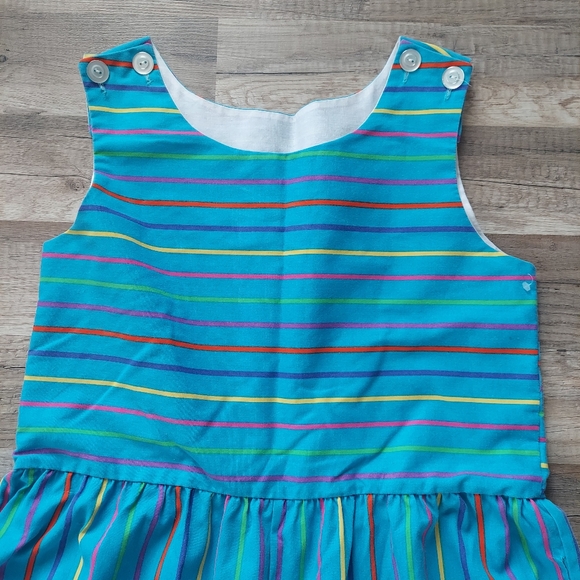 Vintage 80s 90s Striped Romper Medium - Picture 3 of 10